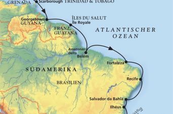 Route von MS Artania