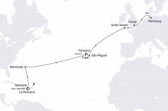 Route von MS HAMBURG