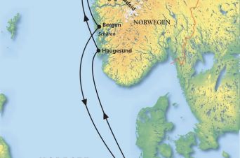 Route von MS Artania