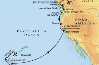Route von MS Artania