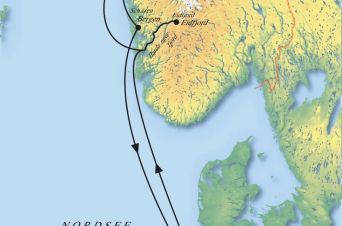 Route von MS Artania