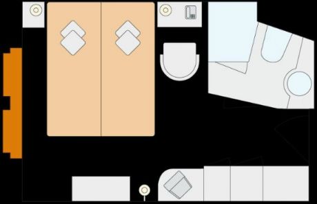 Kabinengrundriss A-ROSA SILVA in Kategorie A