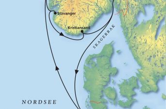 Route von MS Artania