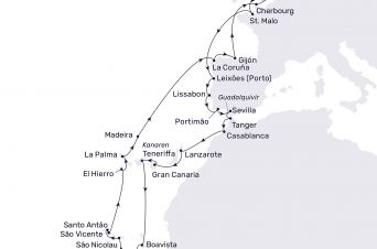 Route von MS HAMBURG