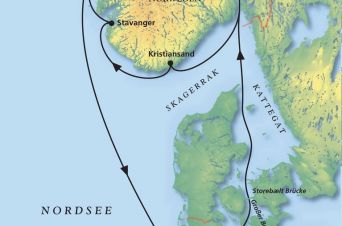 Route von MS Artania