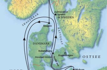 Route von MS Artania