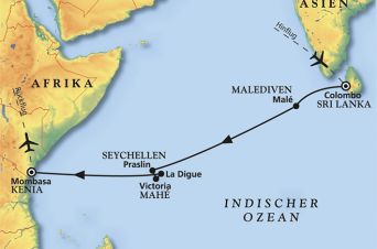 Route von MS Artania