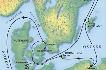 Route von MS Artania