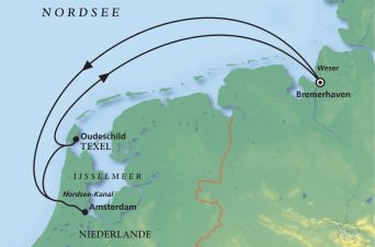 Route von MS Artania