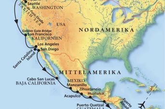 Route von MS Artania