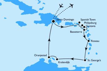 Route MS Delphin 16.03-28.03.2013 Karibik