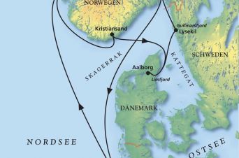 Route von MS Artania