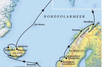 Route von MS Artania