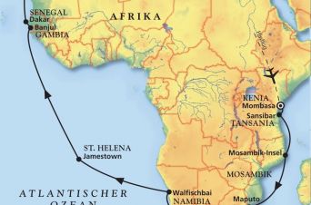 Route von MS Artania