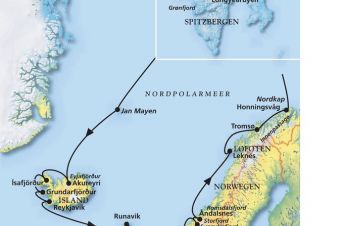 Route von MS Artania