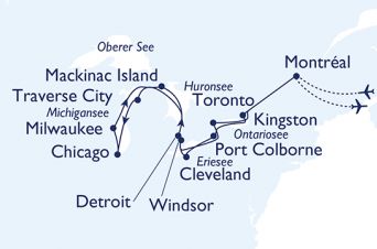 Route von MS HAMBURG