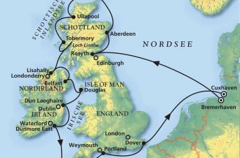 Route von MS Deutschland