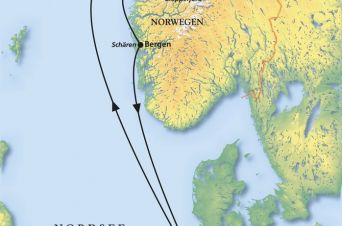 Route von MS Artania